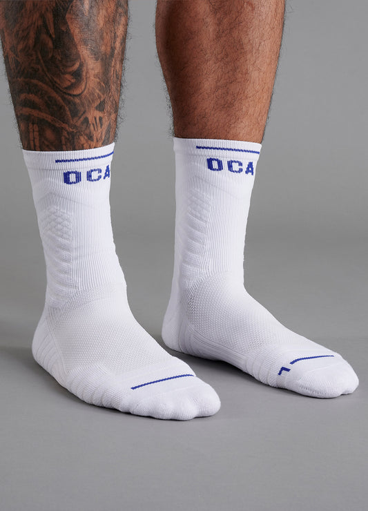 2 PACK Performance Socks - White/Blue